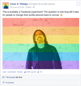 Cesar Hidalgo jokes about Facebook's Celebrate Pride feature.
