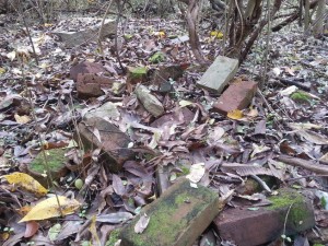 Bricks from foundation of Isaac Hunter's Tavern